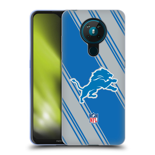 NFL Detroit Lions Artwork Stripes Soft Gel Case for Nokia 5.3