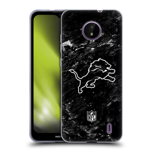 NFL Detroit Lions Artwork Marble Soft Gel Case for Nokia C10 / C20