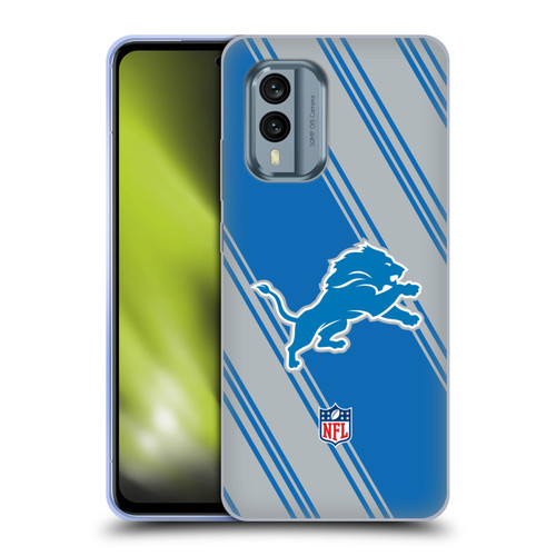 NFL Detroit Lions Artwork Stripes Soft Gel Case for Nokia X30