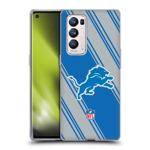 NFL Detroit Lions Artwork Stripes Soft Gel Case for OPPO Find X3 Neo / Reno5 Pro+ 5G