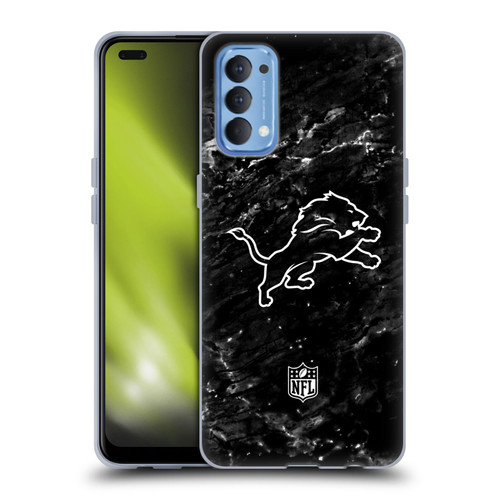 NFL Detroit Lions Artwork Marble Soft Gel Case for OPPO Reno 4 5G