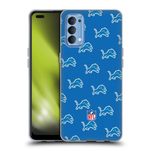 NFL Detroit Lions Artwork Patterns Soft Gel Case for OPPO Reno 4 5G