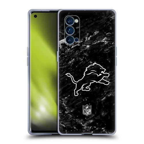 NFL Detroit Lions Artwork Marble Soft Gel Case for OPPO Reno 4 Pro 5G