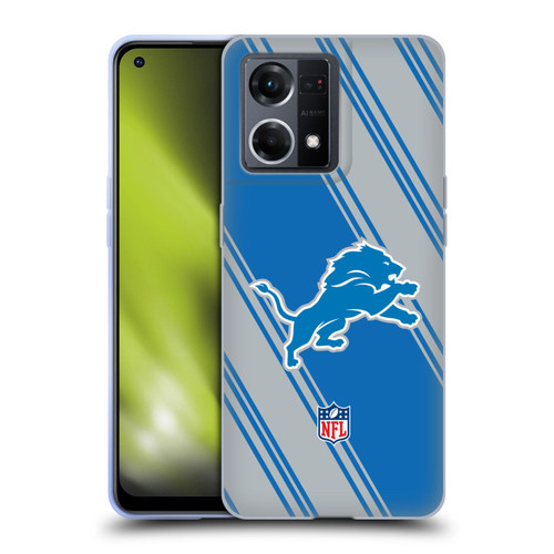 NFL Detroit Lions Artwork Stripes Soft Gel Case for OPPO Reno8 4G