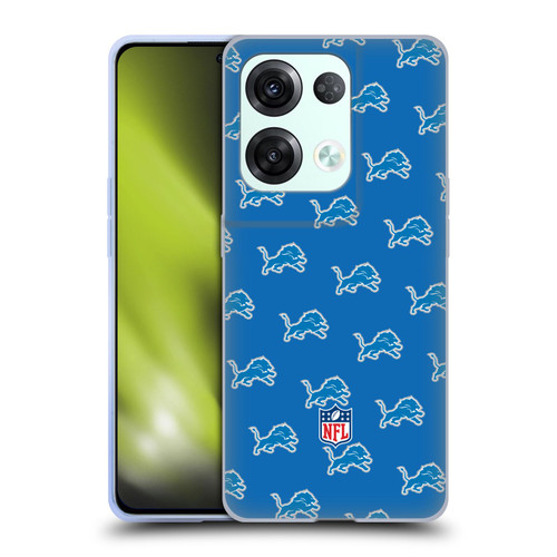 NFL Detroit Lions Artwork Patterns Soft Gel Case for OPPO Reno8 Pro