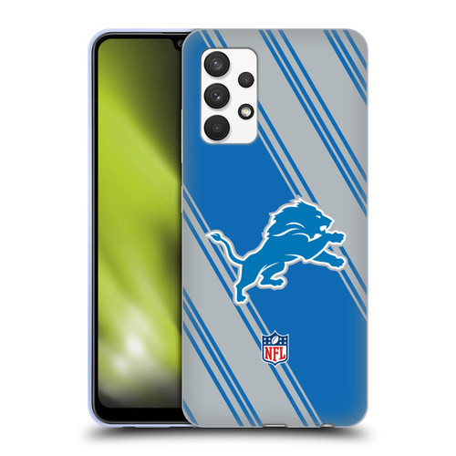 NFL Detroit Lions Artwork Stripes Soft Gel Case for Samsung Galaxy A32 (2021)