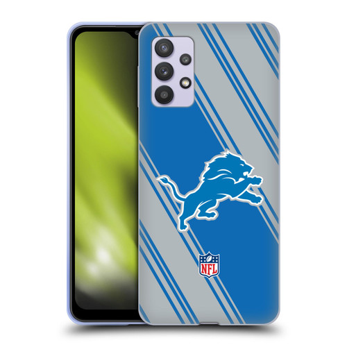 NFL Detroit Lions Artwork Stripes Soft Gel Case for Samsung Galaxy A32 5G / M32 5G (2021)
