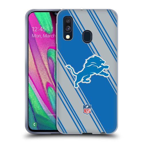 NFL Detroit Lions Artwork Stripes Soft Gel Case for Samsung Galaxy A40 (2019)