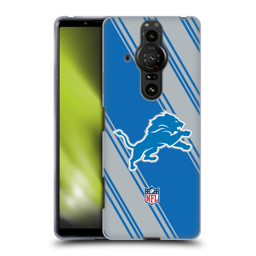 NFL Detroit Lions Artwork Stripes Soft Gel Case for Sony Xperia Pro-I
