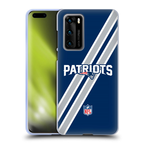 NFL New England Patriots Logo Stripes Soft Gel Case for Huawei P40 5G