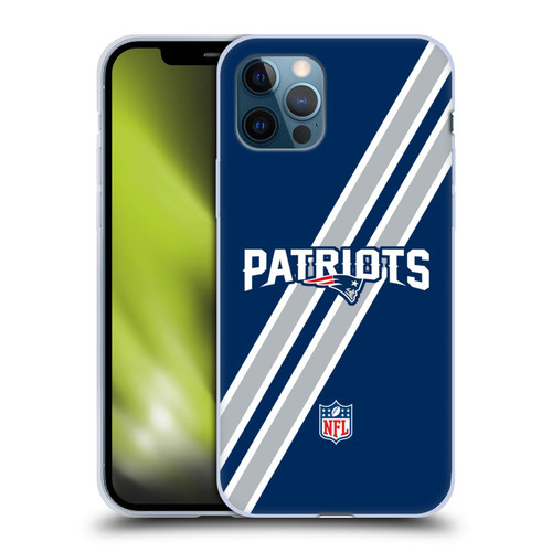 NFL New England Patriots Logo Stripes Soft Gel Case for Apple iPhone 12 / iPhone 12 Pro