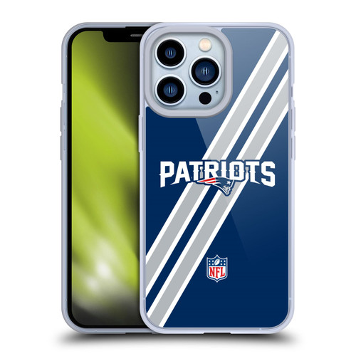 NFL New England Patriots Logo Stripes Soft Gel Case for Apple iPhone 13 Pro