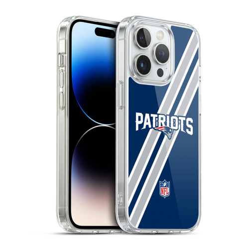 NFL New England Patriots Logo Stripes Soft Gel Case for Apple iPhone 13 Pro