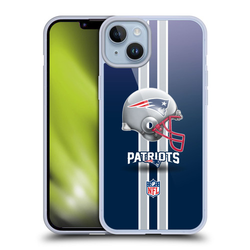 NFL New England Patriots Logo Helmet Soft Gel Case for Apple iPhone 14 Plus