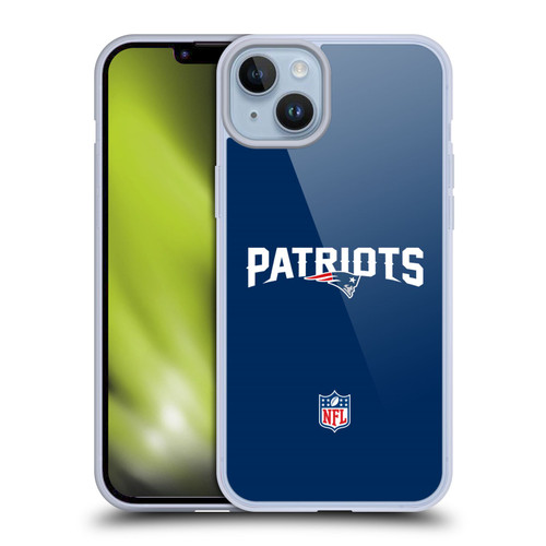 NFL New England Patriots Logo Plain Soft Gel Case for Apple iPhone 14 Plus