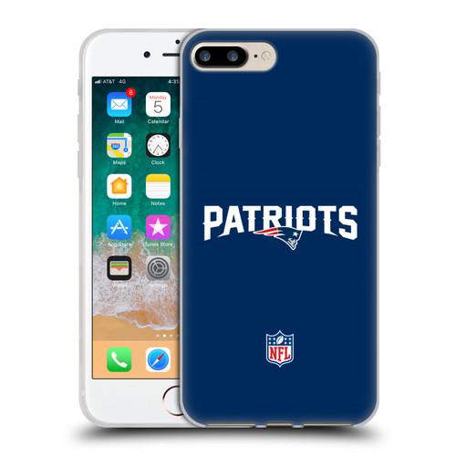 NFL New England Patriots Logo Plain Soft Gel Case for Apple iPhone 7 Plus / iPhone 8 Plus