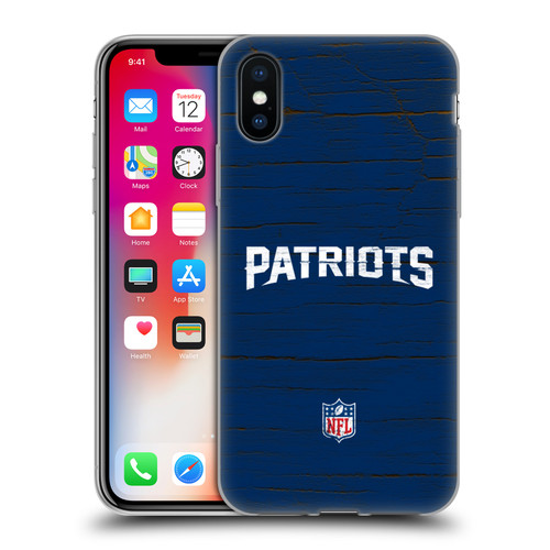 NFL New England Patriots Logo Distressed Look Soft Gel Case for Apple iPhone X / iPhone XS