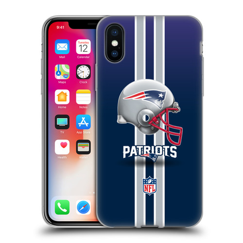 NFL New England Patriots Logo Helmet Soft Gel Case for Apple iPhone X / iPhone XS