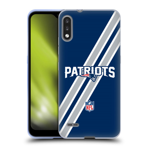 NFL New England Patriots Logo Stripes Soft Gel Case for LG K22