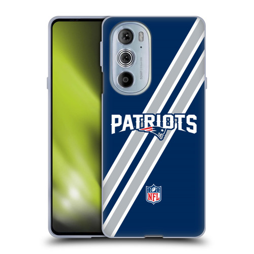 NFL New England Patriots Logo Stripes Soft Gel Case for Motorola Edge X30
