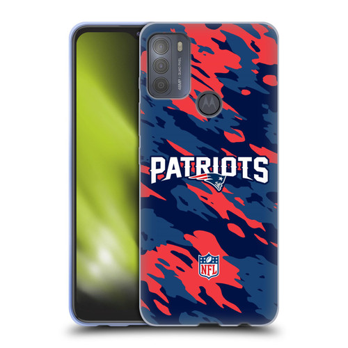 NFL New England Patriots Logo Camou Soft Gel Case for Motorola Moto G50