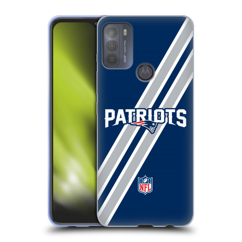 NFL New England Patriots Logo Stripes Soft Gel Case for Motorola Moto G50