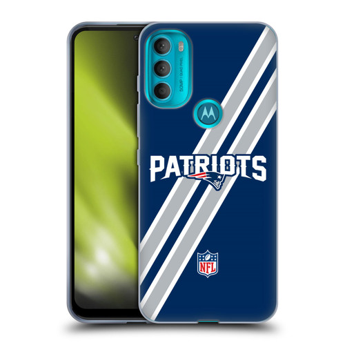 NFL New England Patriots Logo Stripes Soft Gel Case for Motorola Moto G71 5G