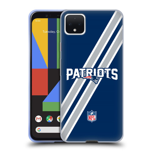NFL New England Patriots Logo Stripes Soft Gel Case for Google Pixel 4 XL