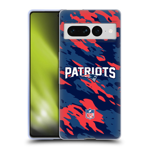 NFL New England Patriots Logo Camou Soft Gel Case for Google Pixel 7 Pro