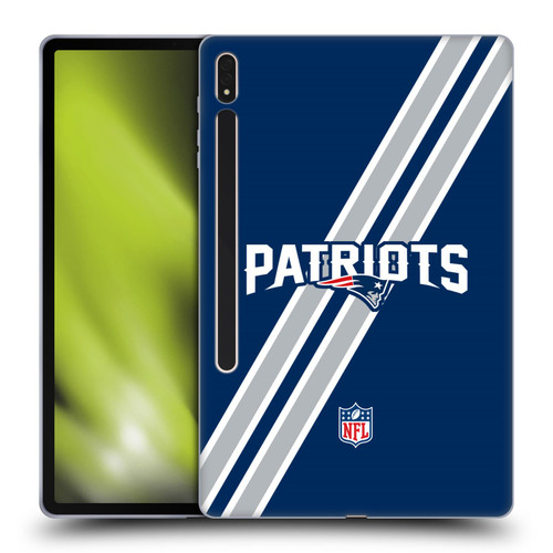 NFL New England Patriots Logo Stripes Soft Gel Case for Samsung Galaxy Tab S8 Plus