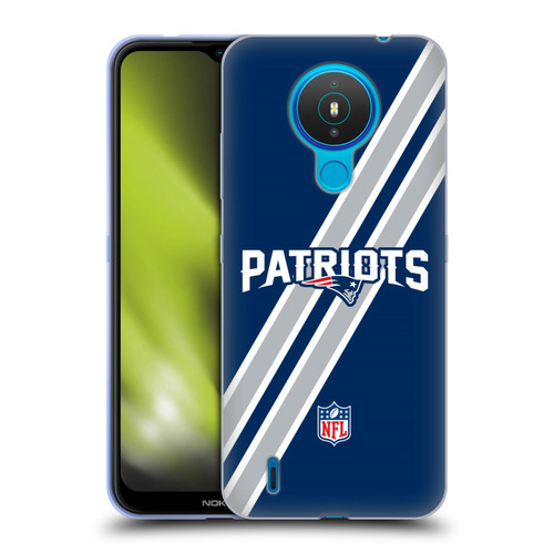 NFL New England Patriots Logo Stripes Soft Gel Case for Nokia 1.4