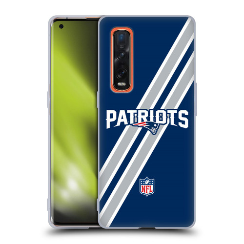 NFL New England Patriots Logo Stripes Soft Gel Case for OPPO Find X2 Pro 5G