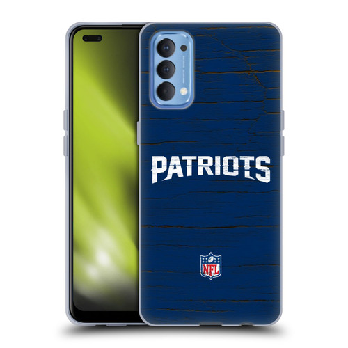 NFL New England Patriots Logo Distressed Look Soft Gel Case for OPPO Reno 4 5G