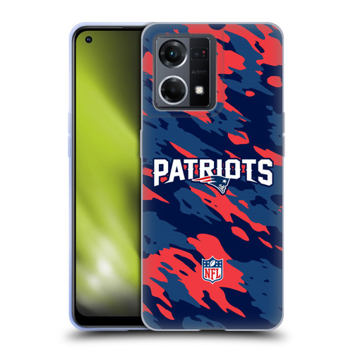 NFL New England Patriots Logo Camou Soft Gel Case for OPPO Reno8 4G