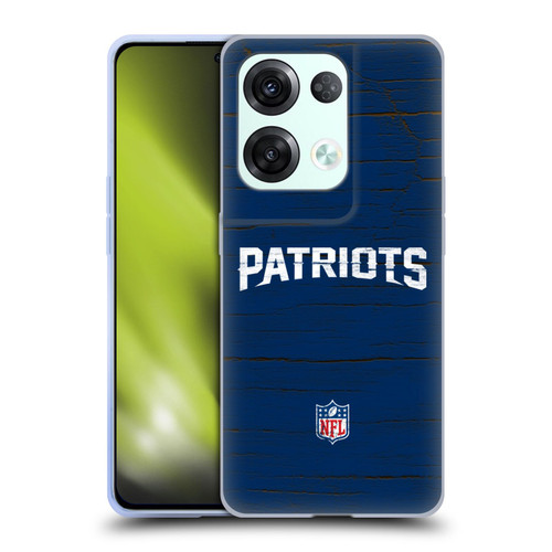NFL New England Patriots Logo Distressed Look Soft Gel Case for OPPO Reno8 Pro