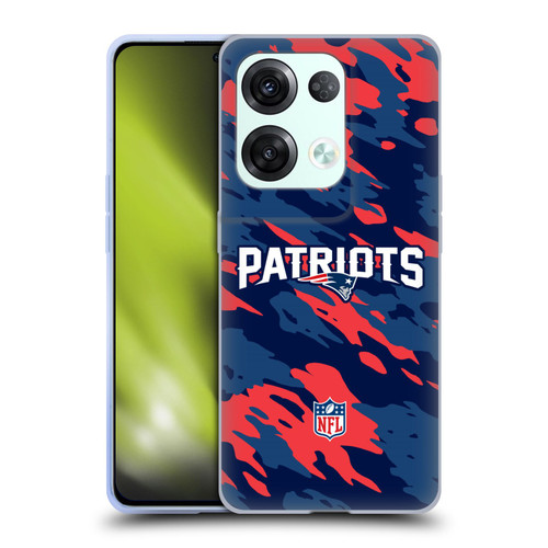 NFL New England Patriots Logo Camou Soft Gel Case for OPPO Reno8 Pro