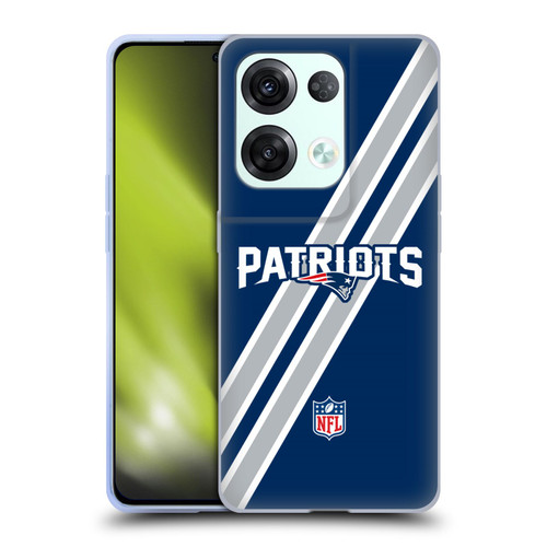 NFL New England Patriots Logo Stripes Soft Gel Case for OPPO Reno8 Pro