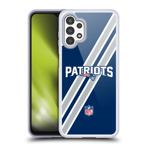 NFL New England Patriots Logo Stripes Soft Gel Case for Samsung Galaxy A13 (2022)