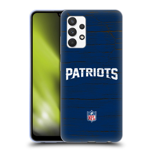 NFL New England Patriots Logo Distressed Look Soft Gel Case for Samsung Galaxy A32 (2021)
