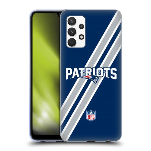 NFL New England Patriots Logo Stripes Soft Gel Case for Samsung Galaxy A32 (2021)