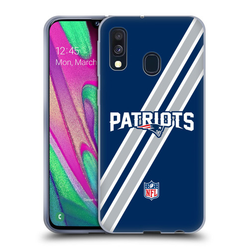 NFL New England Patriots Logo Stripes Soft Gel Case for Samsung Galaxy A40 (2019)