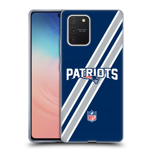 NFL New England Patriots Logo Stripes Soft Gel Case for Samsung Galaxy S10 Lite