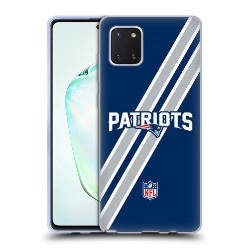 NFL New England Patriots Logo Stripes Soft Gel Case for Samsung Galaxy Note10 Lite