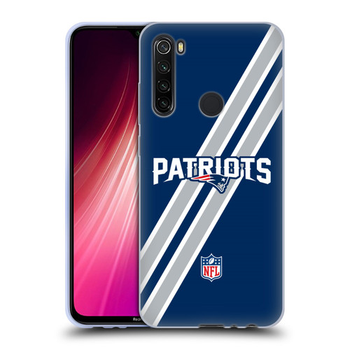 NFL New England Patriots Logo Stripes Soft Gel Case for Xiaomi Redmi Note 8T