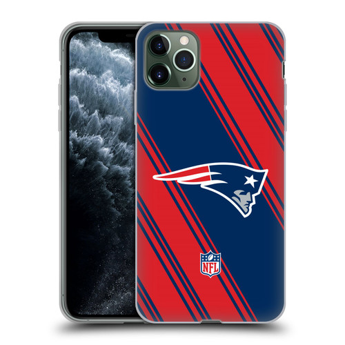 NFL New England Patriots Artwork Stripes Soft Gel Case for Apple iPhone 11 Pro Max