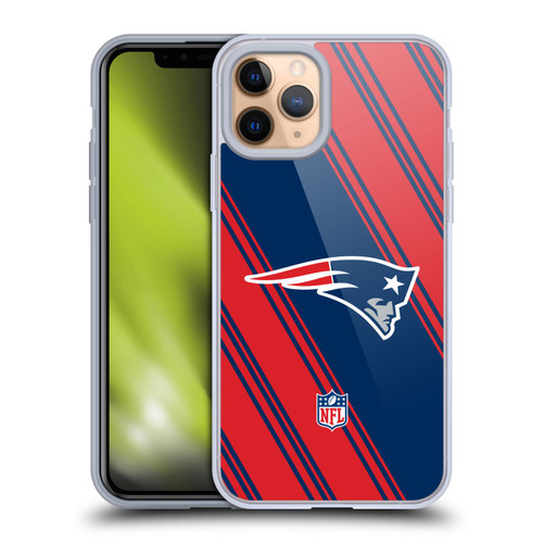 NFL New England Patriots Artwork Stripes Soft Gel Case for Apple iPhone 11 Pro