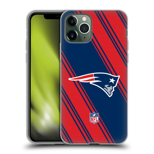 NFL New England Patriots Artwork Stripes Soft Gel Case for Apple iPhone 11 Pro