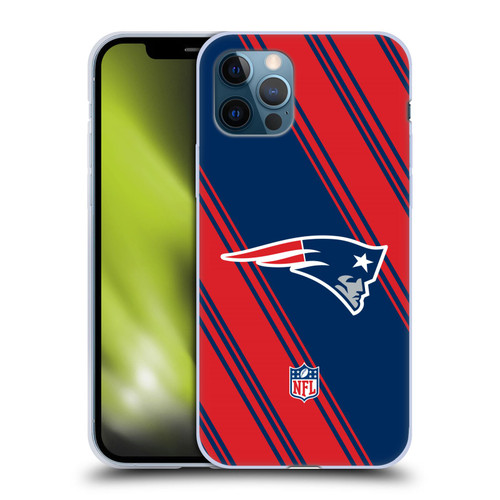 NFL New England Patriots Artwork Stripes Soft Gel Case for Apple iPhone 12 / iPhone 12 Pro