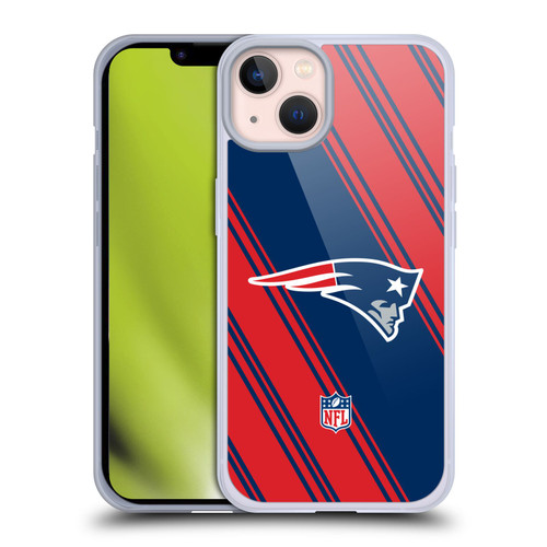 NFL New England Patriots Artwork Stripes Soft Gel Case for Apple iPhone 13
