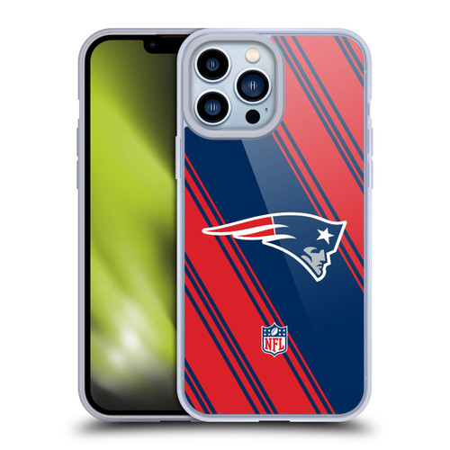 NFL New England Patriots Artwork Stripes Soft Gel Case for Apple iPhone 13 Pro Max